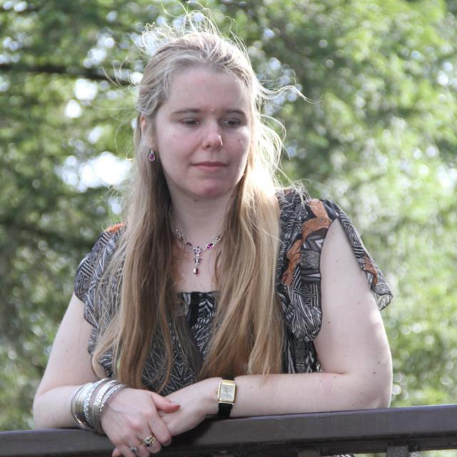 Kirsty on a bridge